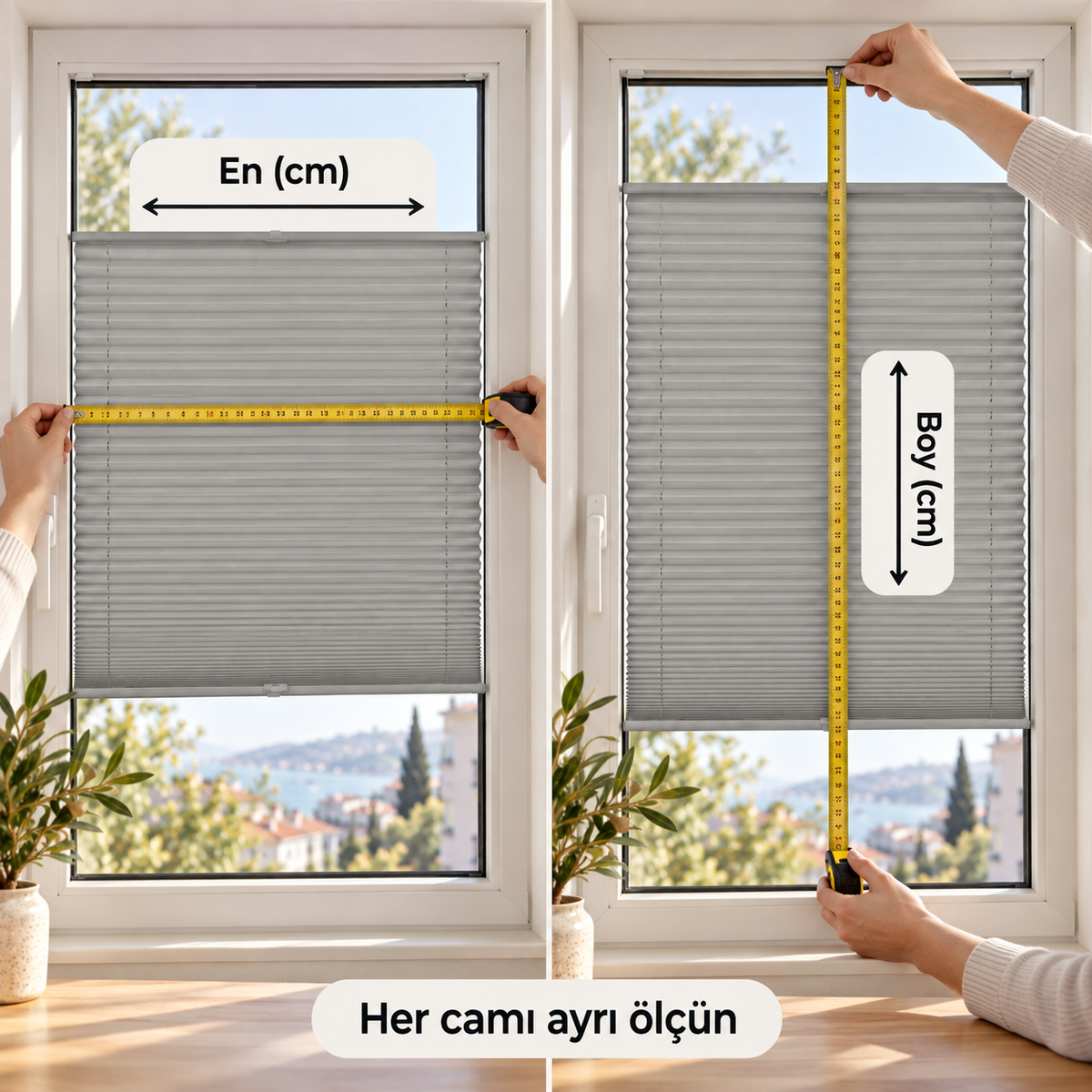 Gri plise perde — temsili pazarlama görseli 3