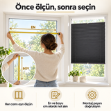 Antrasit plise perde — Ölçü alma rehberi