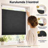Antrasit plise perde — Kurulum kontrolü