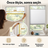 Beyaz plise perde — Ölçü alma rehberi