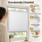 Beyaz plise perde — Kurulum kontrolü